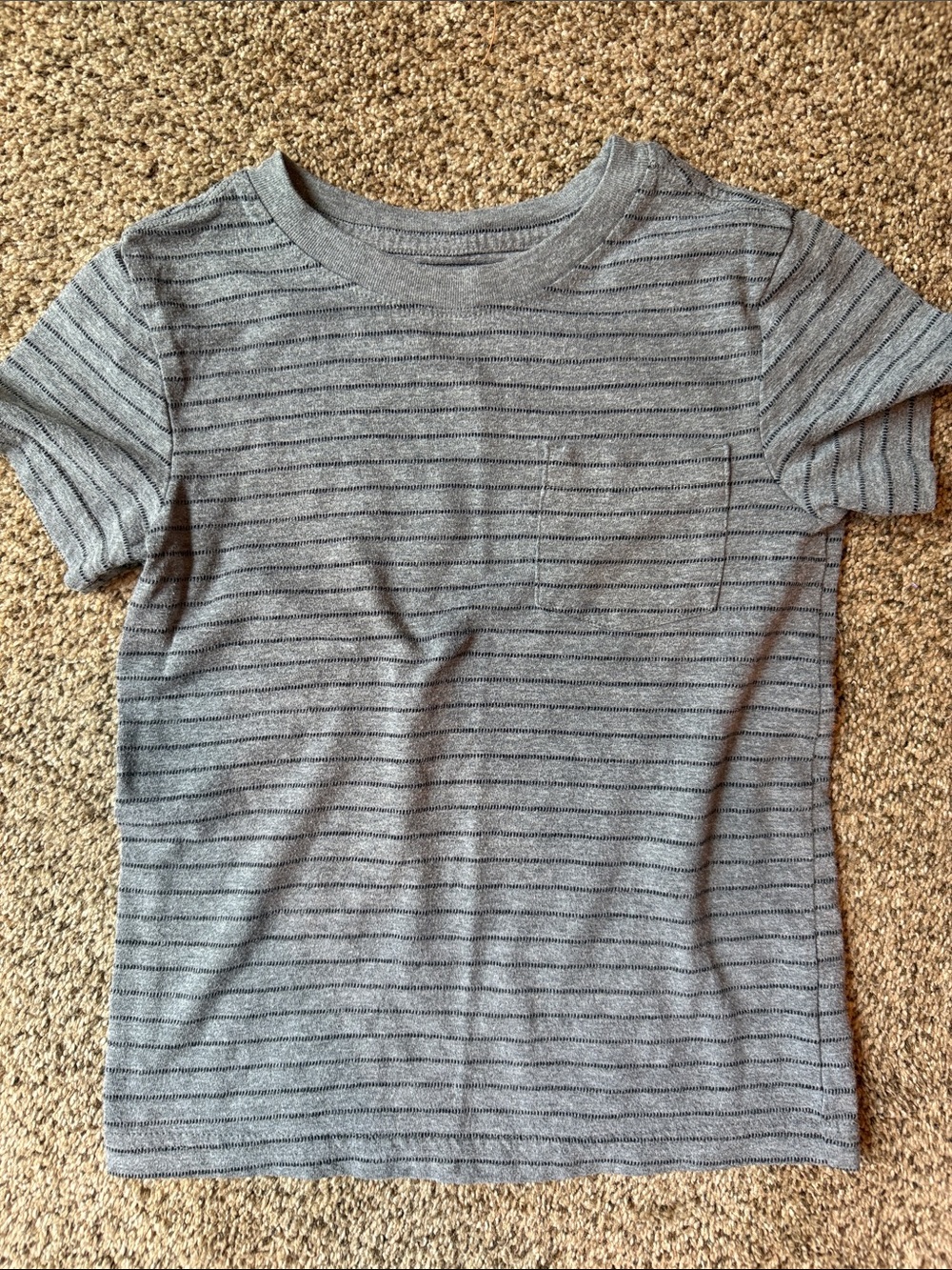 Cat & Jack | Gray Striped Pocket Tee